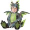 Toddler Darling Dragon Costume Multi Color Scaly Jumpsuit Wings Hood